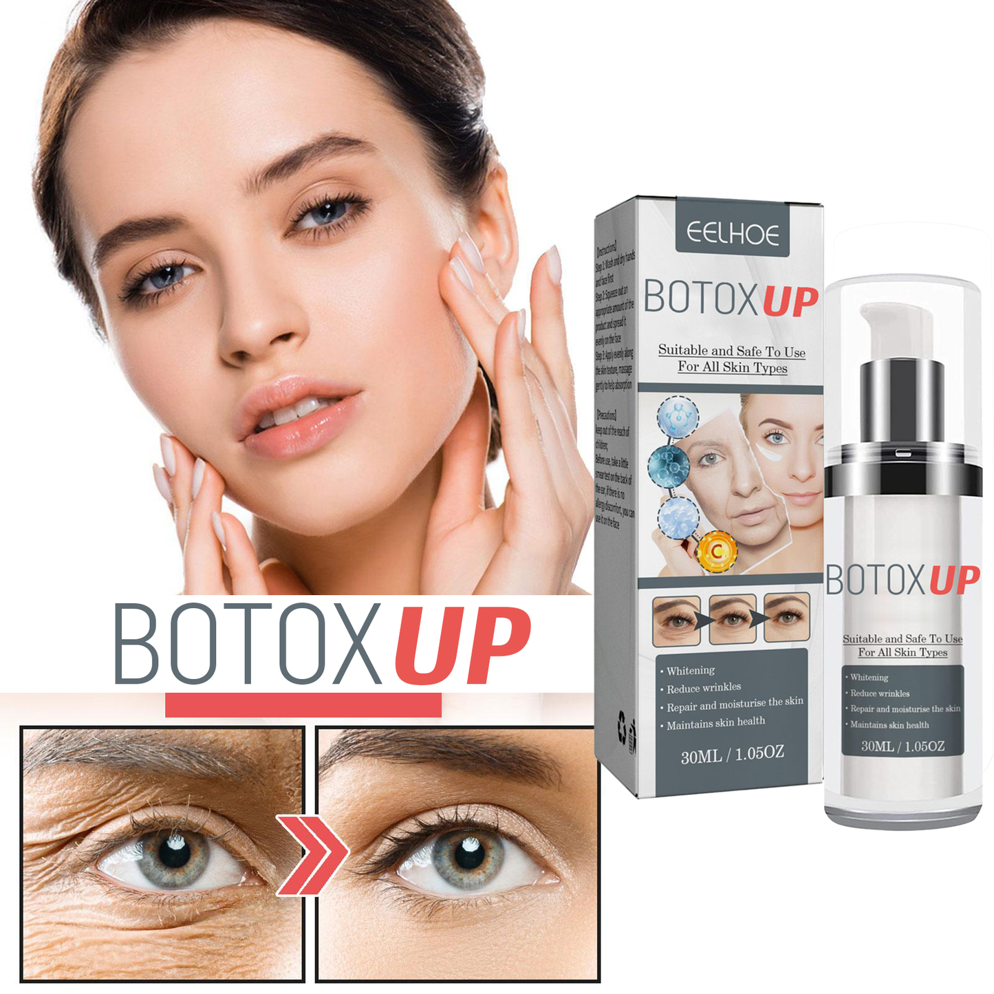 Suero antienvejecimiento Botox-UP™ Efecto Botox sin aguja + Aclarador de imperfecciones